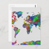 Weltkarte Postkarte (Vorne/Hinten)