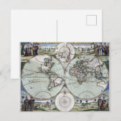 Weltkarte Postkarte (Vorne/Hinten)
