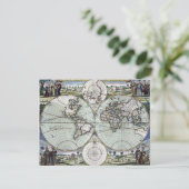 Weltkarte Postkarte (Stehend Vorderseite)