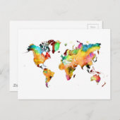 Weltkarte Postkarte (Vorne/Hinten)