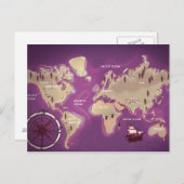 Weltkarte Postkarte (Vorne/Hinten)