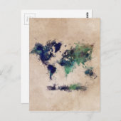 Weltkarte Postkarte (Vorne/Hinten)