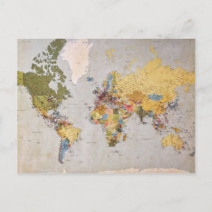 Weltkarte Postkarte