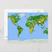 Weltkarte Postkarte (Vorne/Hinten)