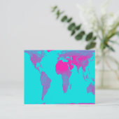Weltkarte Postkarte (Stehend Vorderseite)