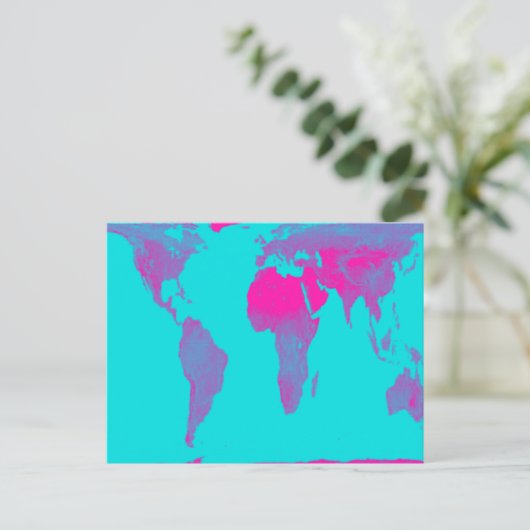 Weltkarte Postkarte (Stehend Vorderseite)