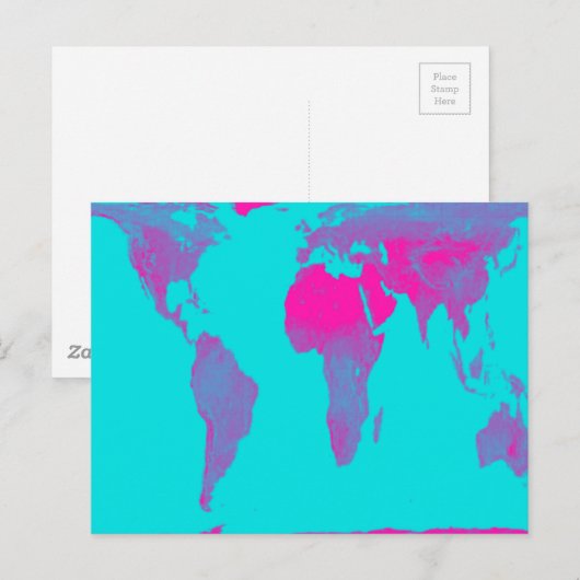 Weltkarte Postkarte (Vorne/Hinten)