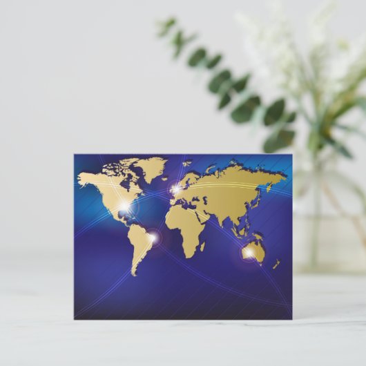 Weltkarte Postkarte (Stehend Vorderseite)