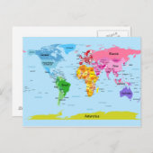 Weltkarte Postkarte (Vorne/Hinten)