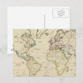 Weltkarte Postkarte (Vorne/Hinten)