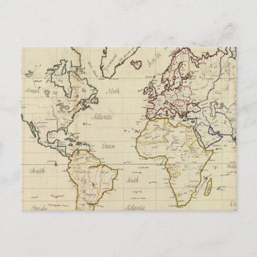 Weltkarte Postkarte (Vorderseite)