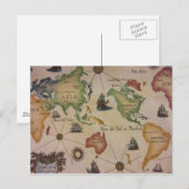 Weltkarte Postkarte (Vorne/Hinten)