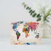 Weltkarte Postkarte (Stehend Vorderseite)