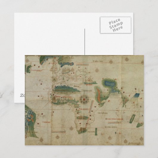 Weltkarte Postkarte (Vorne/Hinten)