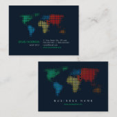 Weltkarte punktiert Visitenkarte (Vorne/Hinten)