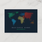 Weltkarte punktiert Visitenkarte (Rückseite)