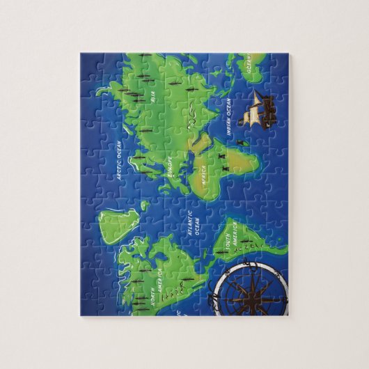 Weltkarte Puzzle (Vertikal)