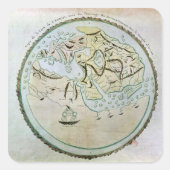 Weltkarte Quadratischer Aufkleber (Vorderseite)