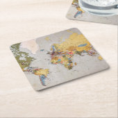 Weltkarte Rechteckiger Pappuntersetzer (angewinkelt)
