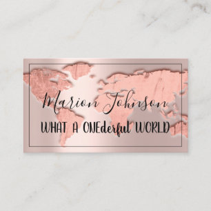 Weltkarte Reiseagentur Rosen Blush Visitenkarte