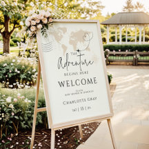 Weltkarte Reisen Baby Dusche Willkommensschild