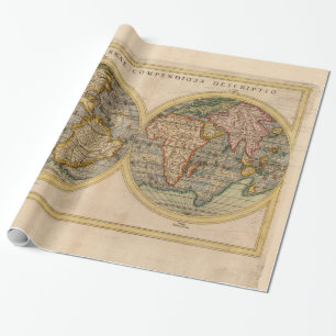 Weltkarte Rosaccio 1598 aus dem sechzehnten Jahrhu Geschenkpapier