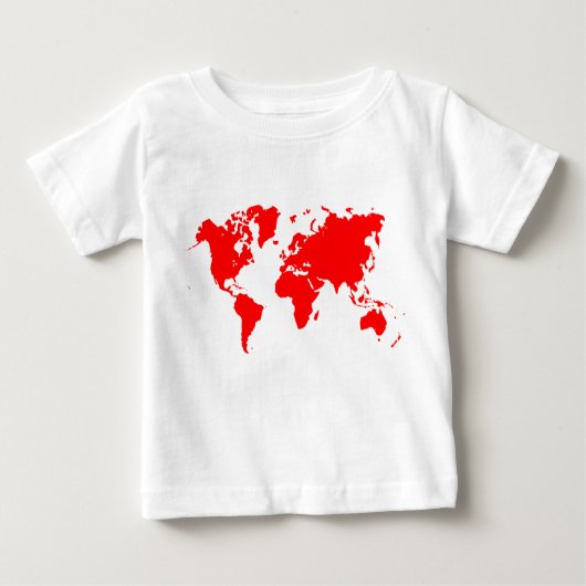 Weltkarte - Rot Baby T-shirt (Vorderseite)