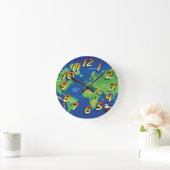 Weltkarte Runde Wanduhr (Zuhause)