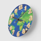 Weltkarte Runde Wanduhr (Winkel)