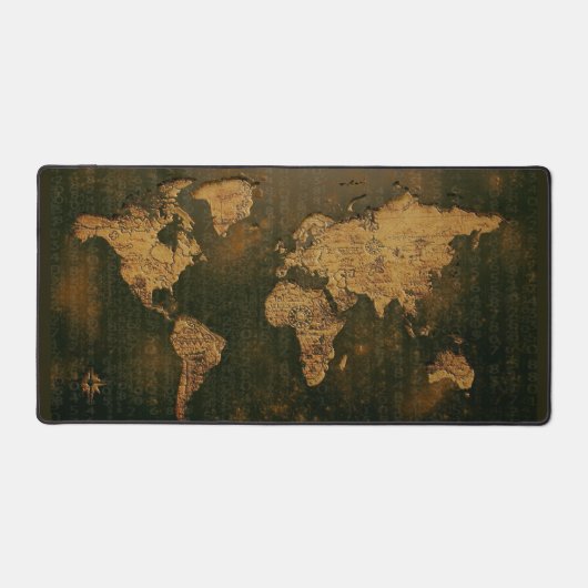 Weltkarte Rustikal Schreibtischunterlage (Vorderseite)
