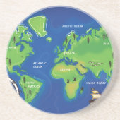 Weltkarte Sandstein Untersetzer (Vorne)