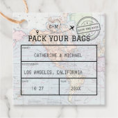 Weltkarte Save the Date Geschenkanhänger (Vorderseite)