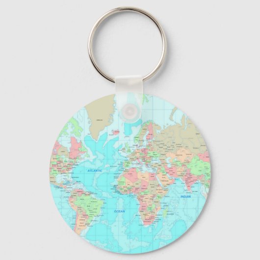 Weltkarte Schlüsselanhänger (Vorderseite)
