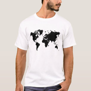 Weltkarte - Schwarz T-Shirt