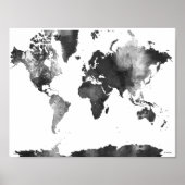 WELTKARTE SCHWARZ UND WEISS POSTER (Vorne)