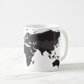 Weltkarte Schwarz/Weiß Kaffeetasse (VorderseiteRechts)