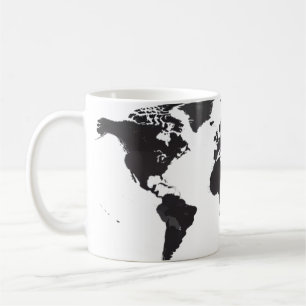 Weltkarte Schwarz/Weiß Kaffeetasse
