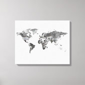 Weltkarte schwarz-weiß Stretched Canvas Print Leinwanddruck (Vorderseite)