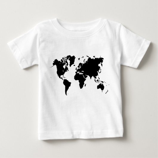 Weltkarte - Schwarzes Baby T-shirt (Vorderseite)