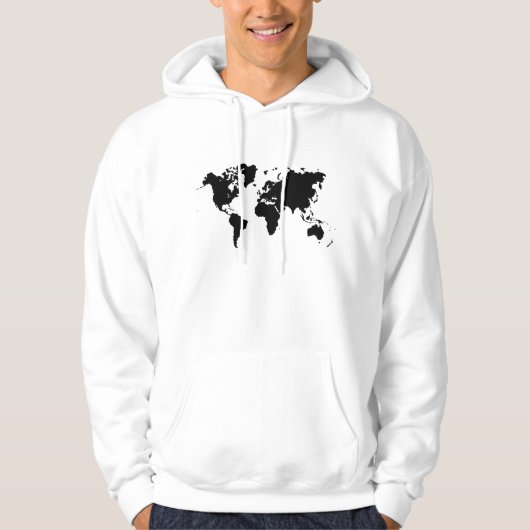 Weltkarte - Schwarzes Hoodie (Vorderseite)