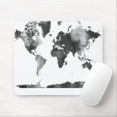 WELTKARTE Schwarzweiss Mousepad (Mit Mouse)