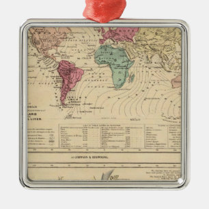 Weltkarte Silbernes Ornament
