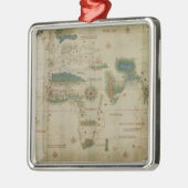 Weltkarte Silbernes Ornament (Links)