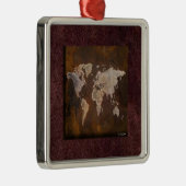 Weltkarte Silbernes Ornament (Rechts)