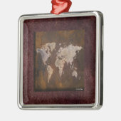 Weltkarte Silbernes Ornament (Links)