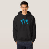Weltkarte - Sky Blue Hoodie (Vorne ganz)