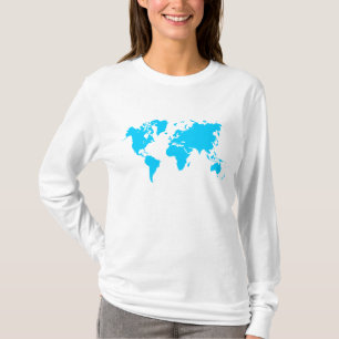 Weltkarte - Sky Blue T-Shirt