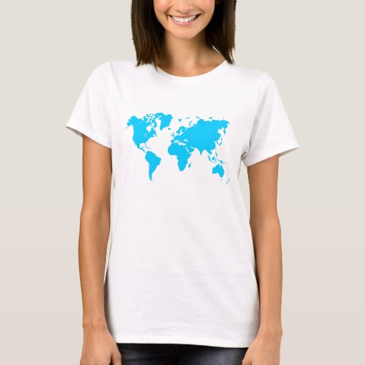 Weltkarte - Sky Blue T-Shirt (Vorderseite)