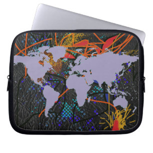 Weltkarte, Stil des Pops Laptopschutzhülle