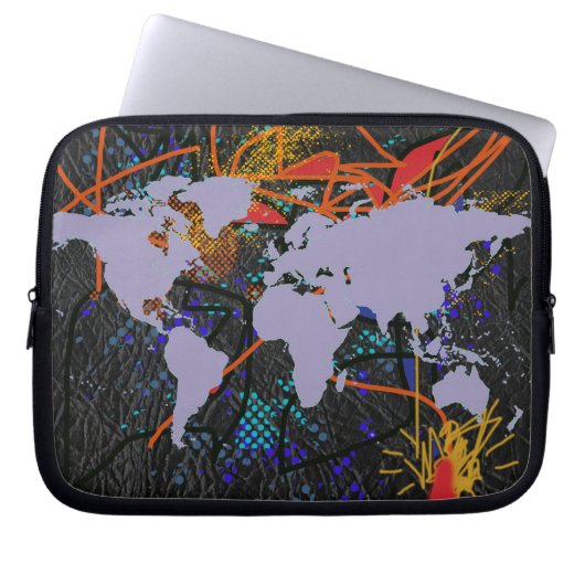 Weltkarte, Stil des Pops Laptopschutzhülle (Vorderseite)